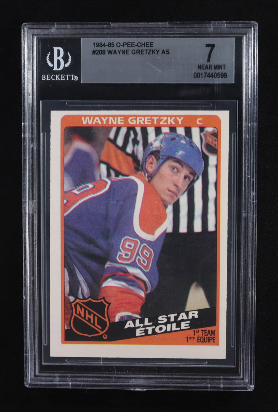 Wayne Gretzky 1984-85 O-PEE-CHEE All Star Etoile #208 (BGS 7) at PristineAuction.com Wayne Gretzky 1984-85 O-PEE-CHEE All Star Etoile #208 (BGS 7) at PristineAuction.com