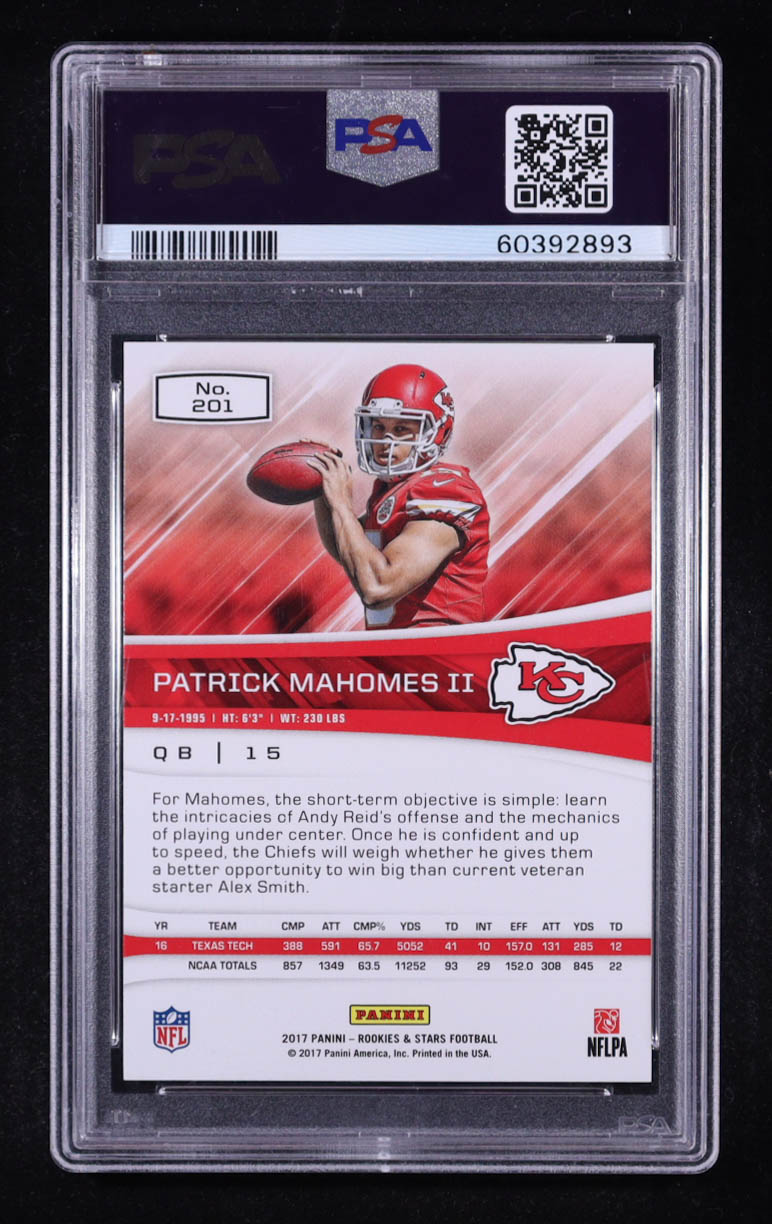Patrick Mahomes II 2017 Rookies and Stars #201 RC (PSA 9) at PristineAuction.com Patrick Mahomes II 2017 Rookies and Stars #201 RC (PSA 9) at PristineAuction.com
