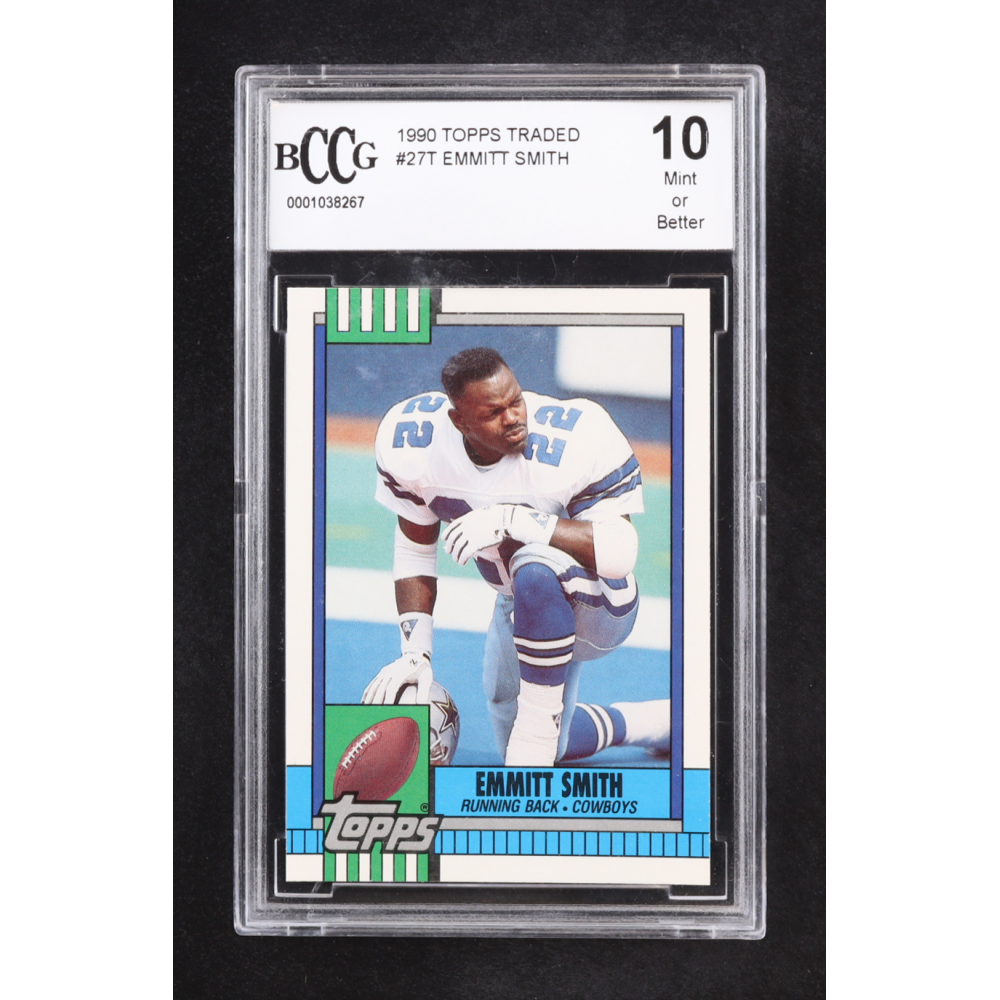 Emmitt Smith 1990 Topps Traded #27T RC (BCCG 10) at PristineAuction.com