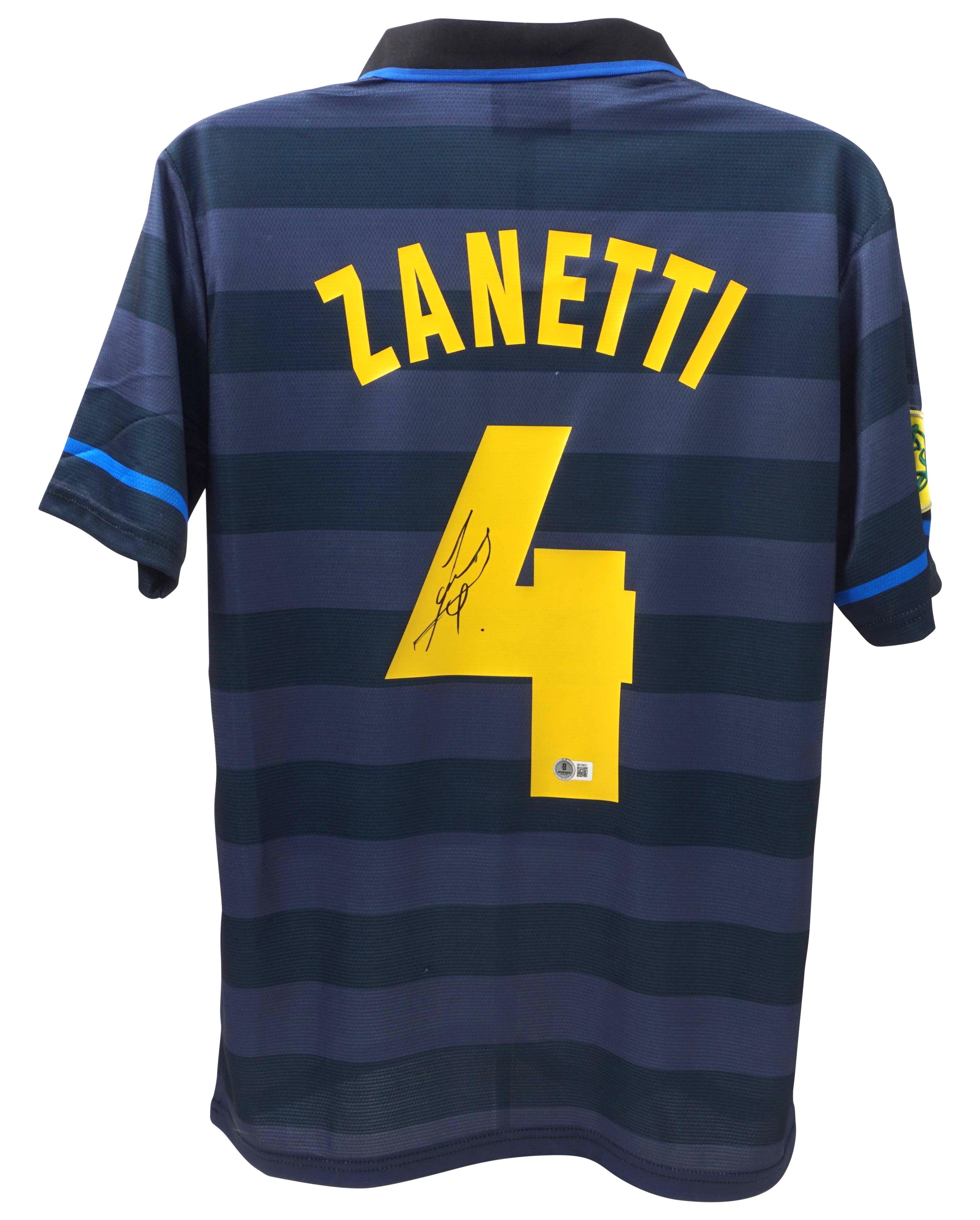 Javier Zanetti Signed Inter Milan Umbro Authentic Jersey (Beckett) at PristineAuction.com Javier Zanetti Signed Inter Milan Umbro Authentic Jersey (Beckett) at PristineAuction.com