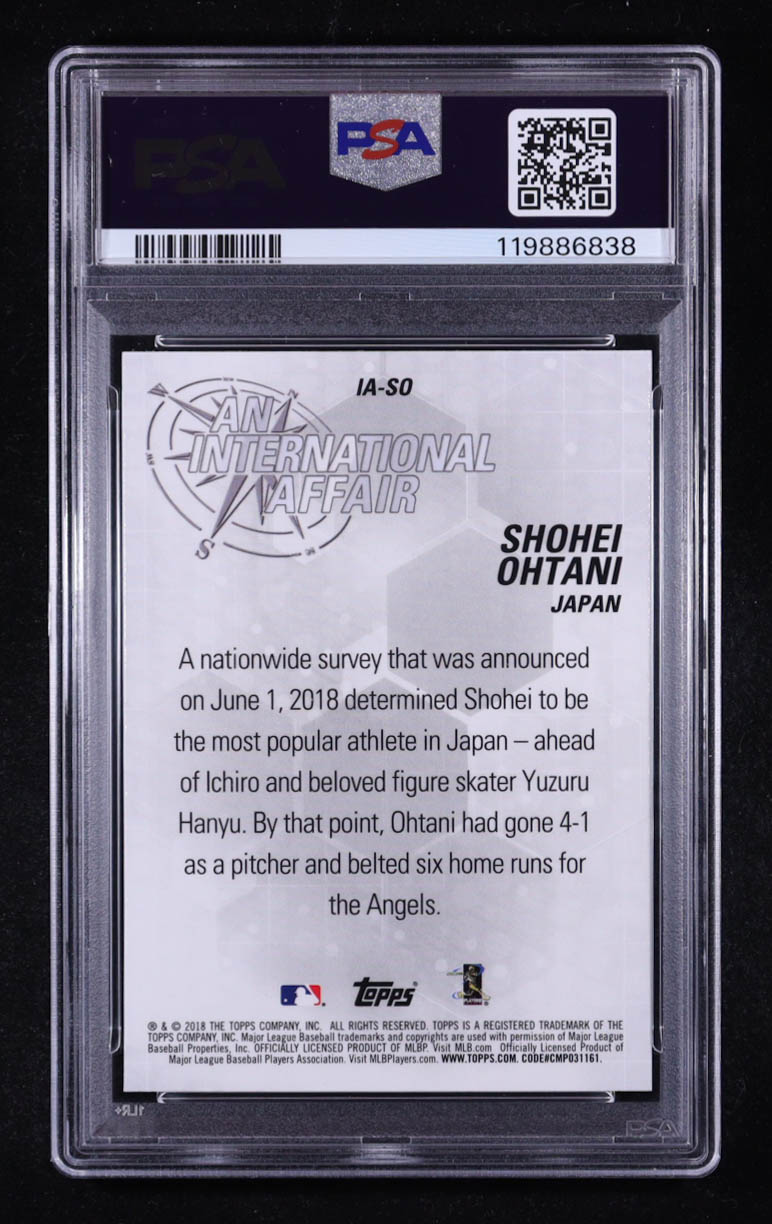 Shohei Ohtani 2018 Topps Chrome Update An International Affair #IASO RC (PSA 10) at PristineAuction.com Shohei Ohtani 2018 Topps Chrome Update An International Affair #IASO RC (PSA 10) at PristineAuction.com