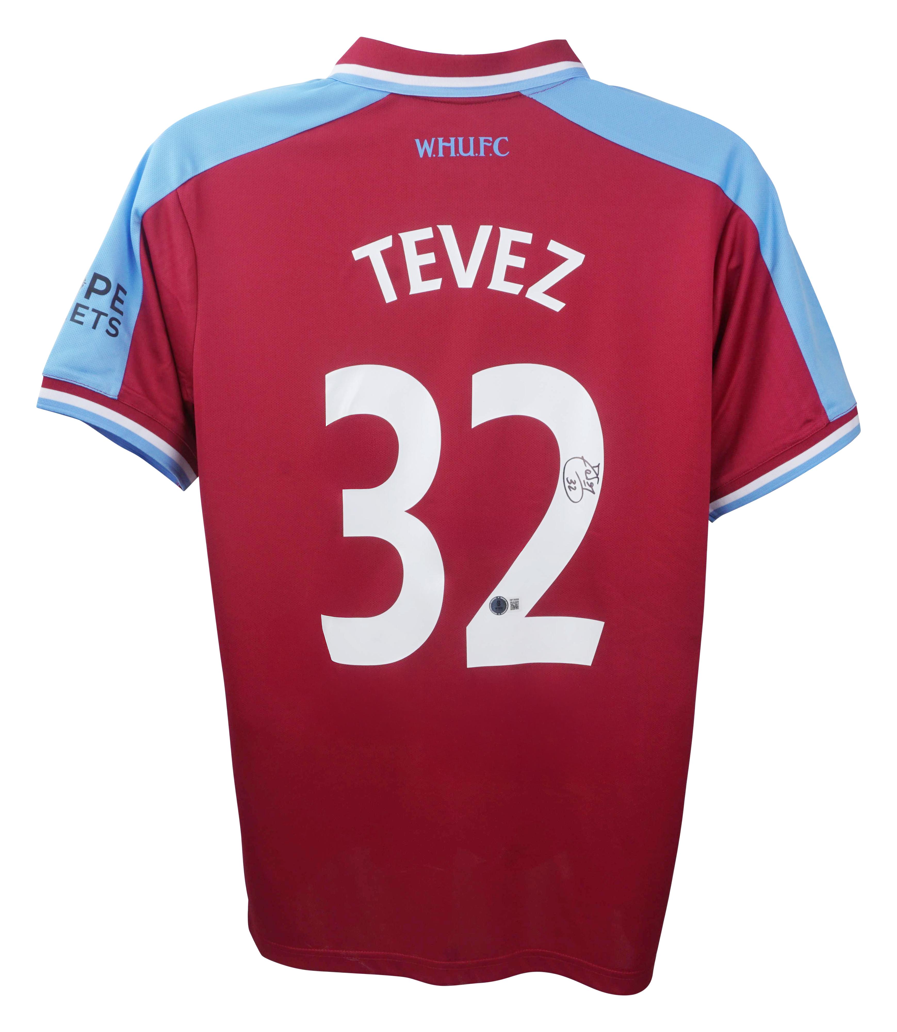 Carlos Tevez Signed West Ham Umbro Authentic Jersey (Beckett) at PristineAuction.com Carlos Tevez Signed West Ham Umbro Authentic Jersey (Beckett) at PristineAuction.com