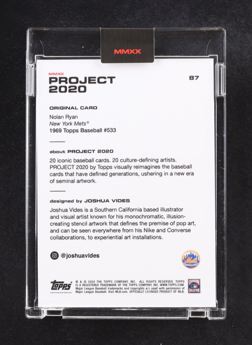 Nolan Ryan 2020 Topps Project 2020 #87 / Joshua Vides at PristineAuction.com Nolan Ryan 2020 Topps Project 2020 #87 / Joshua Vides at PristineAuction.com