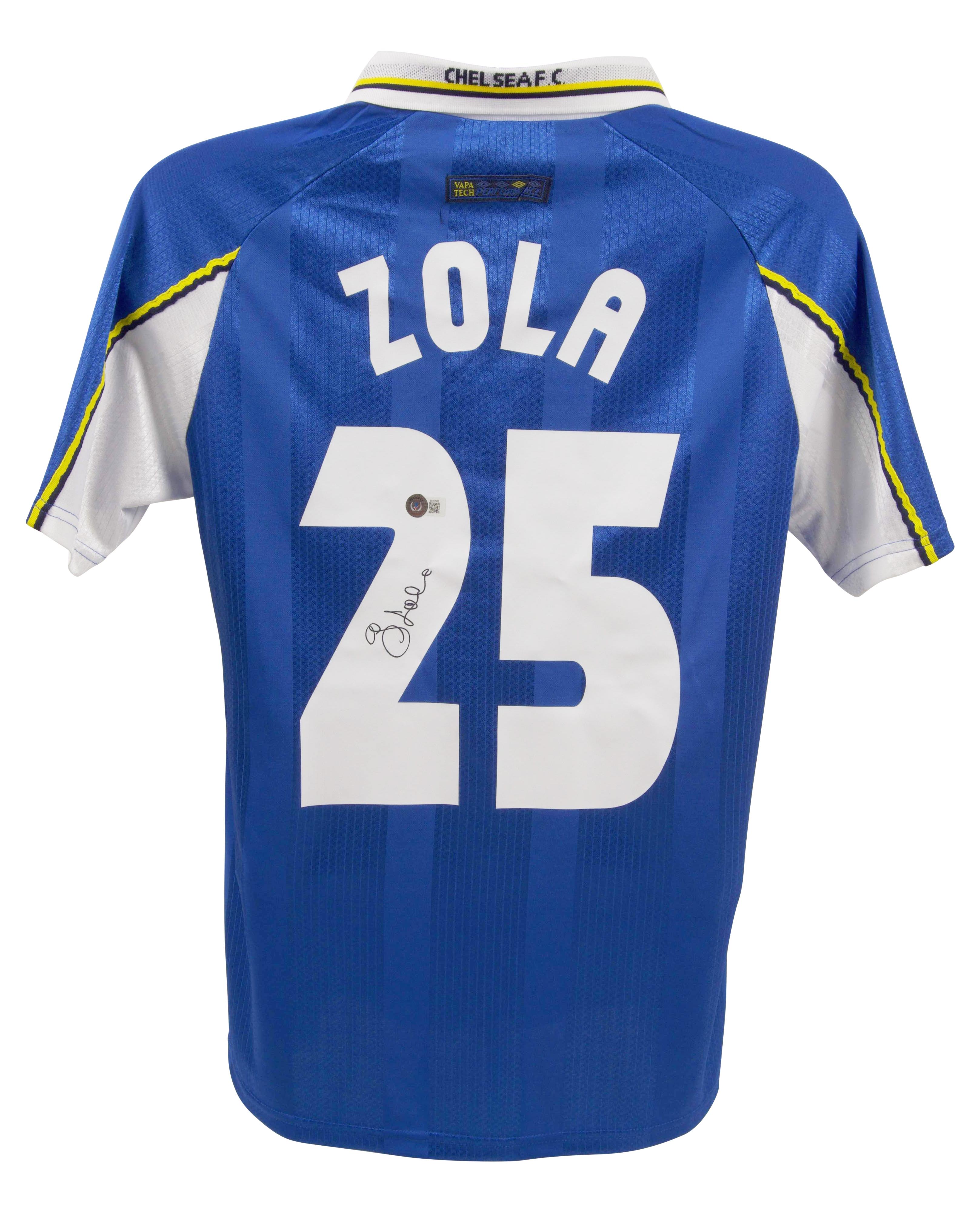 Gianfranco Zola Signed Chelsea Umbro Authentic Jersey (Beckett) at PristineAuction.com Gianfranco Zola Signed Chelsea Umbro Authentic Jersey (Beckett) at PristineAuction.com