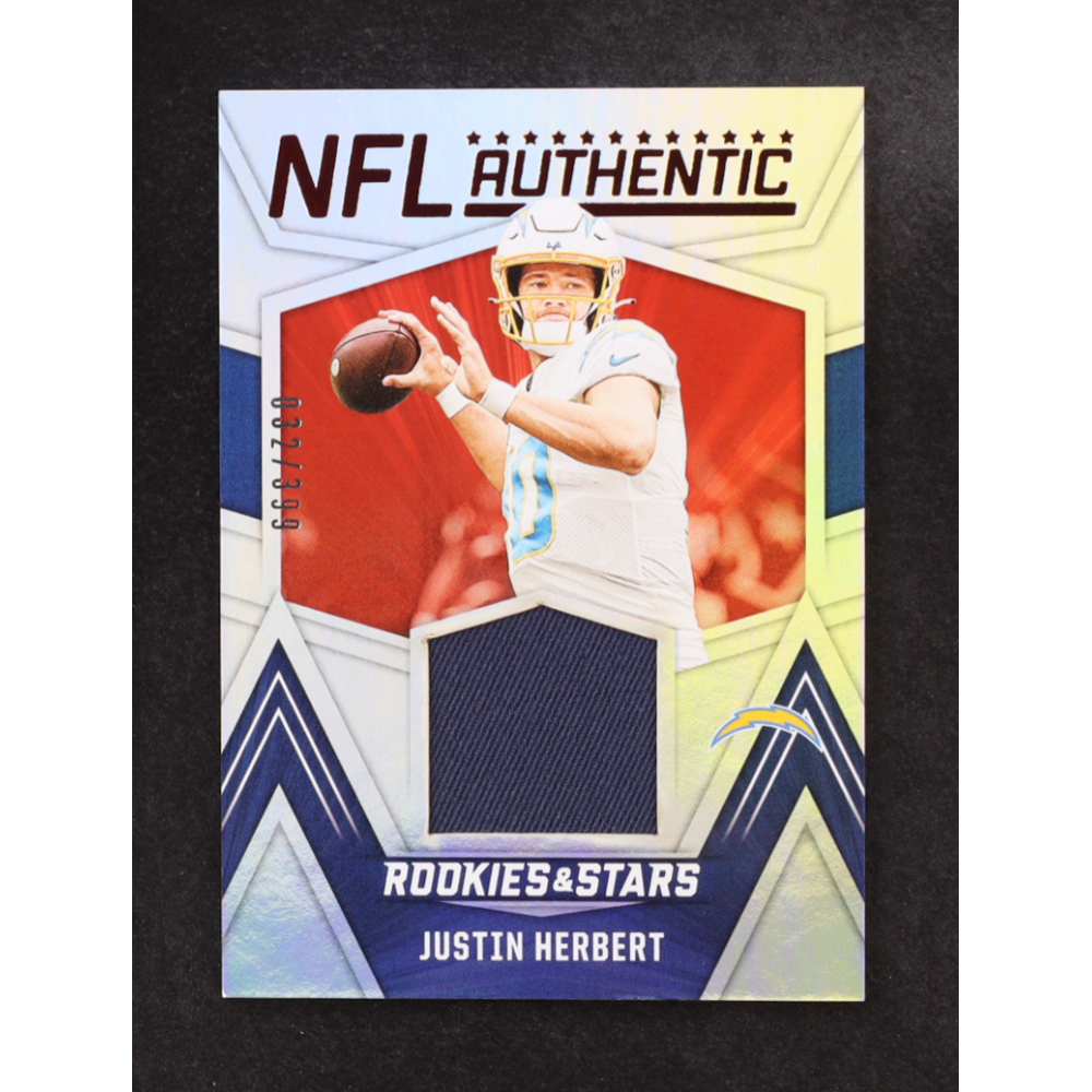 Justin Herbert 2023 Rookies and Stars NFL Authentic Jerseys Longevity #16 #32/399 at PristineAuction.com