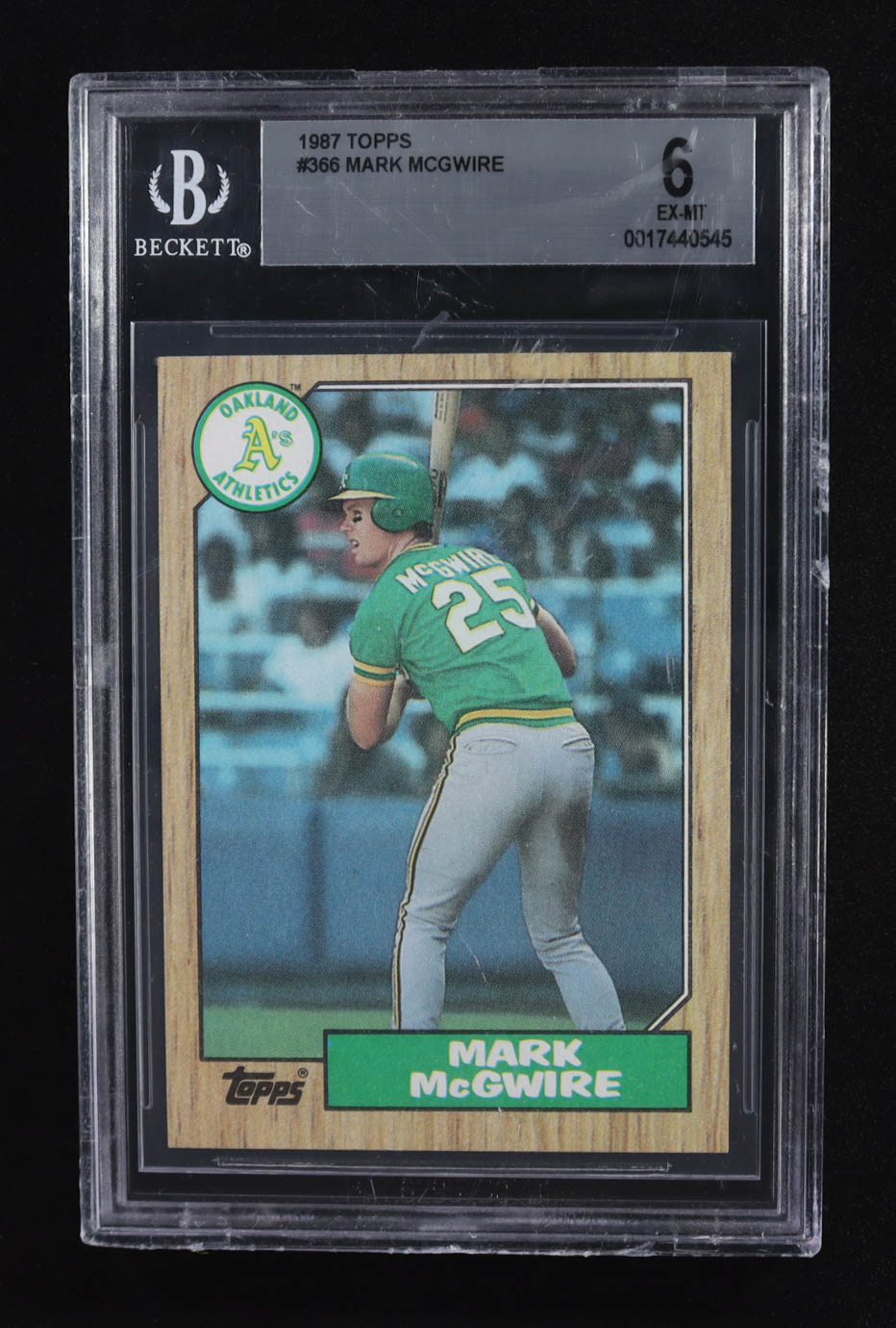 Mark McGwire 1987 Topps #366 RC (BGS 6) at PristineAuction.com Mark McGwire 1987 Topps #366 RC (BGS 6) at PristineAuction.com