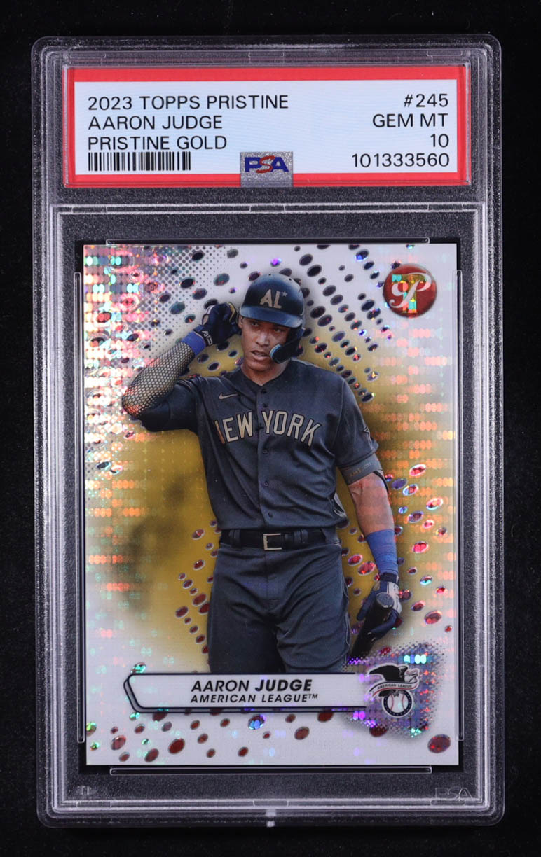 Aaron Judge 2023 Topps Pristine Gold Pristine Refractors #245 #24/50 (PSA 10) at PristineAuction.com Aaron Judge 2023 Topps Pristine Gold Pristine Refractors #245 #24/50 (PSA 10) at PristineAuction.com