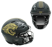 Trevor Lawrence Signed Jaguars Full-Size Authentic On-Field Salute to Service Alternate Speedflex Helmet (Fanatics) at PristineAuction.com