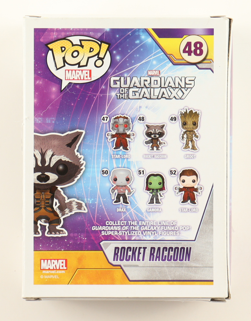Bradley Cooper Signed "Guardians Of The Galaxy" #48 Rocket Raccoon Bobble-Head Funko Pop! Vinyl Figure (ACOA) at PristineAuction.com Bradley Cooper Signed "Guardians Of The Galaxy" #48 Rocket Raccoon Bobble-Head Funko Pop! Vinyl Figure (ACOA) at PristineAuction.com