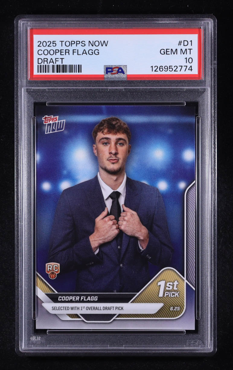 Cooper Flagg 2025 Topps Now 1st Pick #D1 RC (PSA 10) at PristineAuction.com Cooper Flagg 2025 Topps Now 1st Pick #D1 RC (PSA 10) at PristineAuction.com