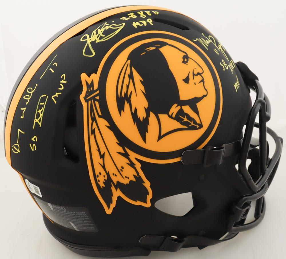 John Riggins, Doug Williams, & Mark Rypien Signed Redskins Full-Size Authentic On-Field Flat White Speed Helmet With Multiple Super Bowl Inscriptions (Beckett) at PristineAuction.com John Riggins, Doug Williams, & Mark Rypien Signed Redskins Full-Size Authentic On-Field Flat White Speed Helmet With Multiple Super Bowl Inscriptions (Beckett) at PristineAuction.com