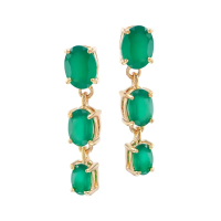 4.06 CTW Green Agate 18K Gold Plated Designer Earrings| Estimated Retail Value: $1,249 (AMG) at PristineAuction.com