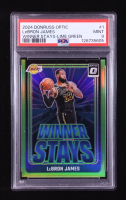 LeBron James 2024-25 Donruss Optic Winner Stays Lime Green #1 #172/199 (PSA 9) at PristineAuction.com