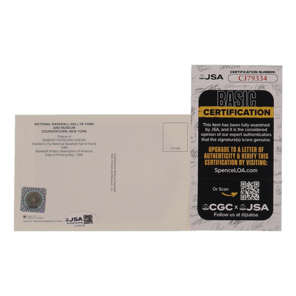 Bobby Doerr Signed Hall of Fame Plaque Postcard (JSA) at PristineAuction.com Bobby Doerr Signed Hall of Fame Plaque Postcard (JSA) at PristineAuction.com