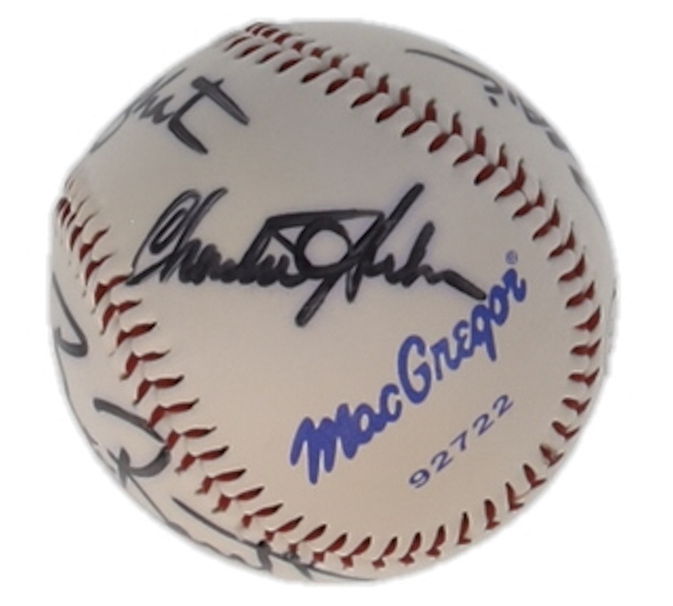 Foghat OL Baseball Band-Signed by (4) with Roger Earl, Craig MacGregor, Bryan Bassett & Charlie Huhn Inscribed "Foghat" (JSA) at PristineAuction.com Foghat OL Baseball Band-Signed by (4) with Roger Earl, Craig MacGregor, Bryan Bassett & Charlie Huhn Inscribed "Foghat" (JSA) at PristineAuction.com