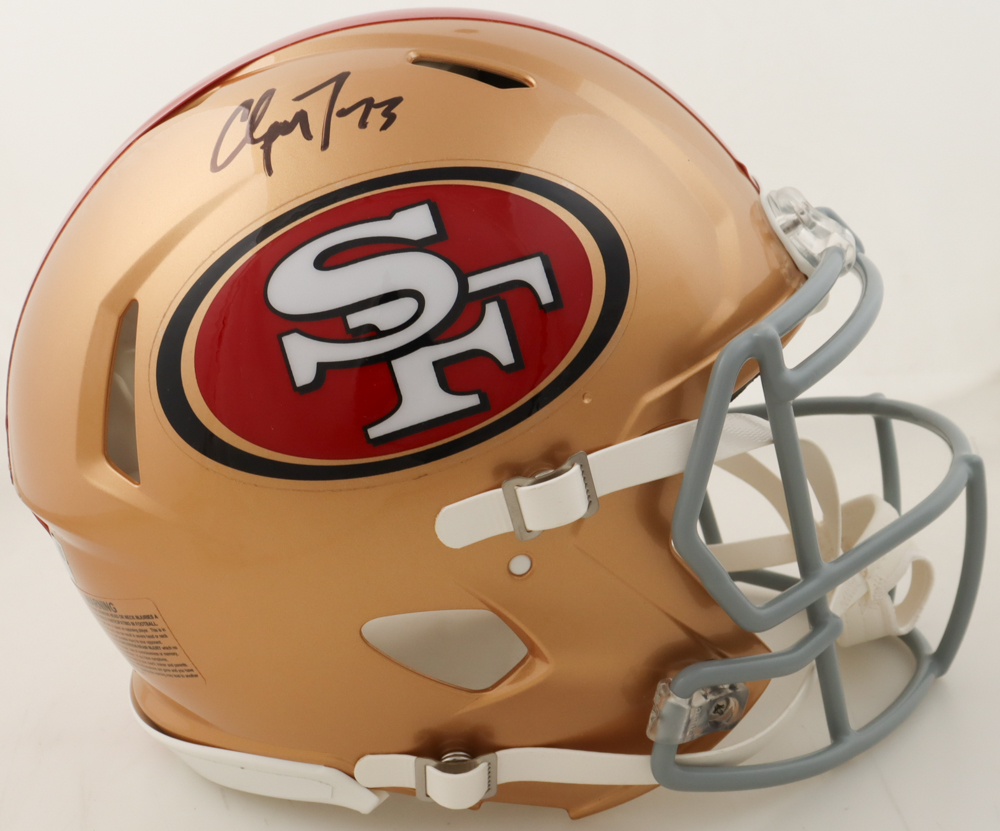 Christian McCaffrey Signed 49ers Full-Size Authentic On-Field Helmet (Fanatics) at PristineAuction.com Christian McCaffrey Signed 49ers Full-Size Authentic On-Field Helmet (Fanatics) at PristineAuction.com