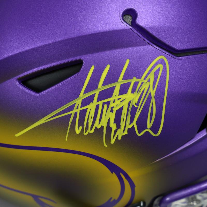 Adrian Peterson Signed Vikings Full-Size Authentic On-Field Custom Painted Speedflex Helmet (Beckett) at PristineAuction.com Adrian Peterson Signed Vikings Full-Size Authentic On-Field Custom Painted Speedflex Helmet (Beckett) at PristineAuction.com