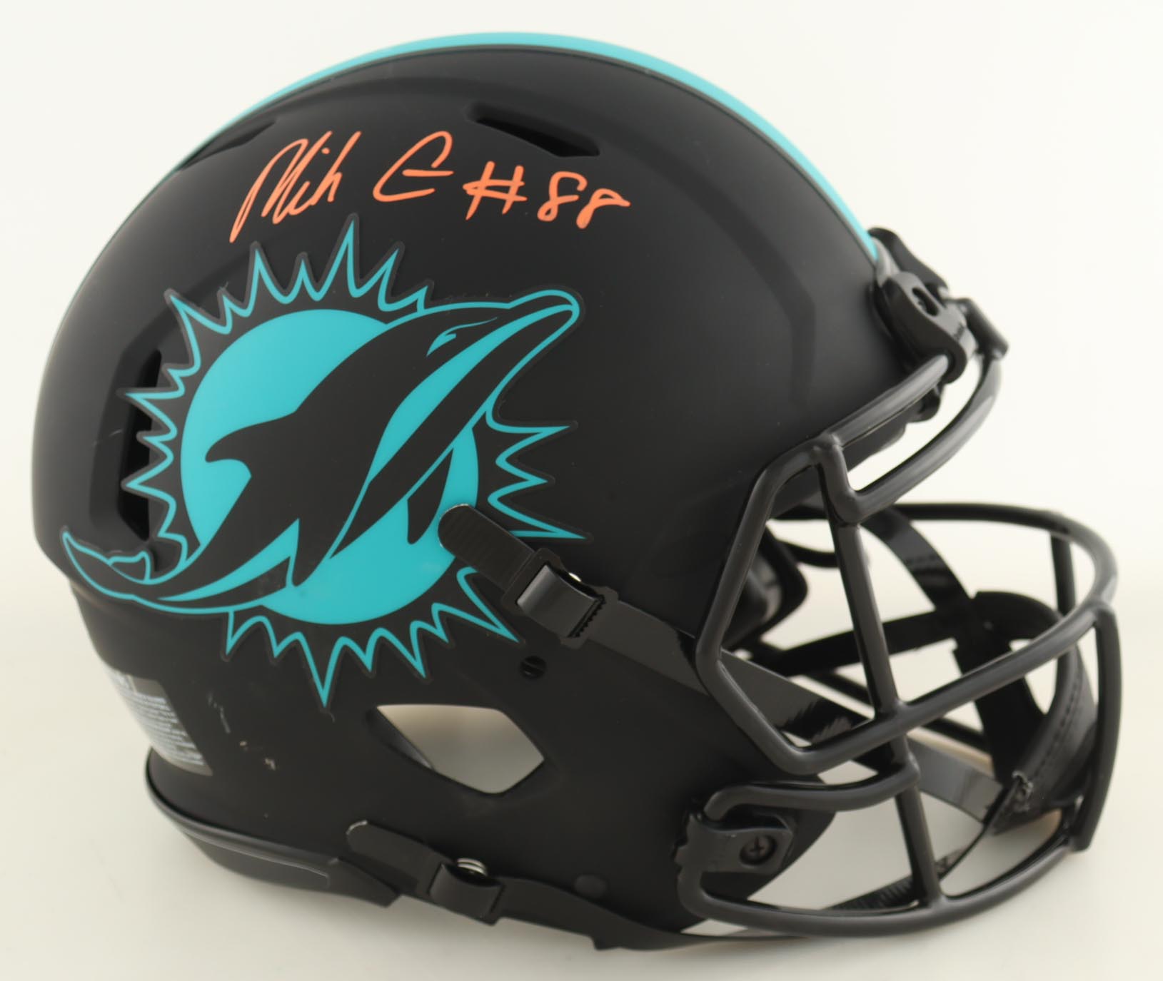 Mike Gesicki Signed Dolphins Full-Size Authentic On-Field Eclipse Alternate Speed Helmet (Beckett) at PristineAuction.com Mike Gesicki Signed Dolphins Full-Size Authentic On-Field Eclipse Alternate Speed Helmet (Beckett) at PristineAuction.com