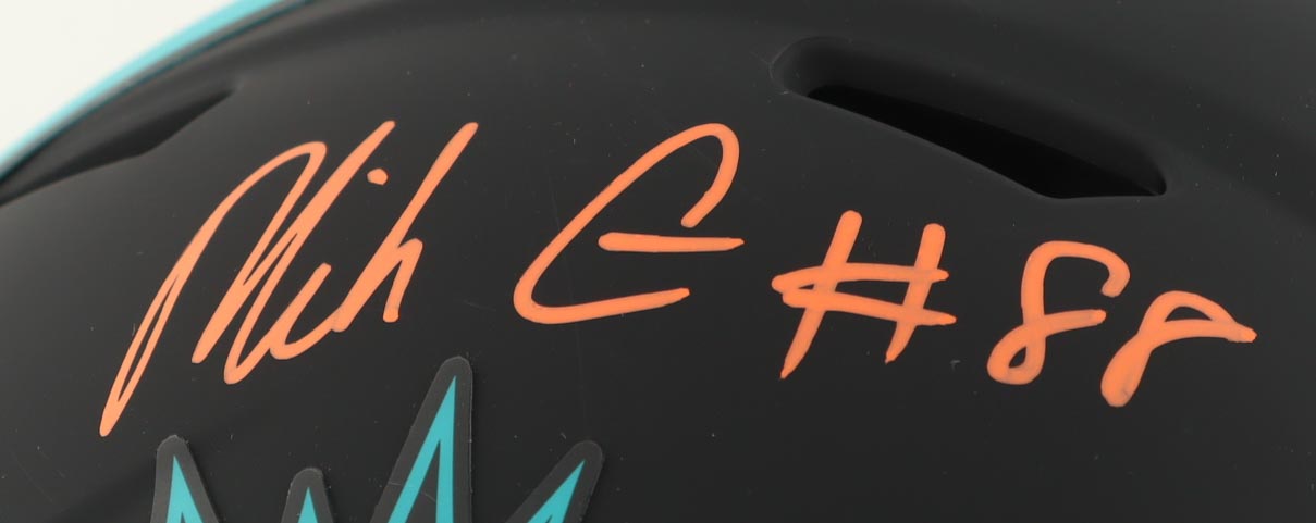 Mike Gesicki Signed Dolphins Full-Size Authentic On-Field Eclipse Alternate Speed Helmet (Beckett) at PristineAuction.com Mike Gesicki Signed Dolphins Full-Size Authentic On-Field Eclipse Alternate Speed Helmet (Beckett) at PristineAuction.com