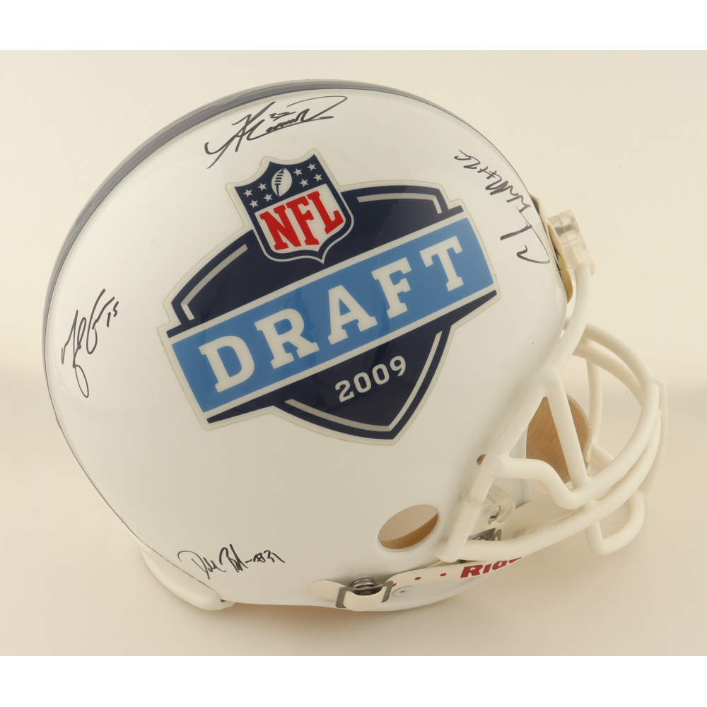 2009 NFL Draft Full-Size Authentic On-Field Helmet Signed By (10) With Matt Stafford, Mark Sanchez, Darrius Heyward-Bey, Knowshon Moreno (JSA) at PristineAuction.com