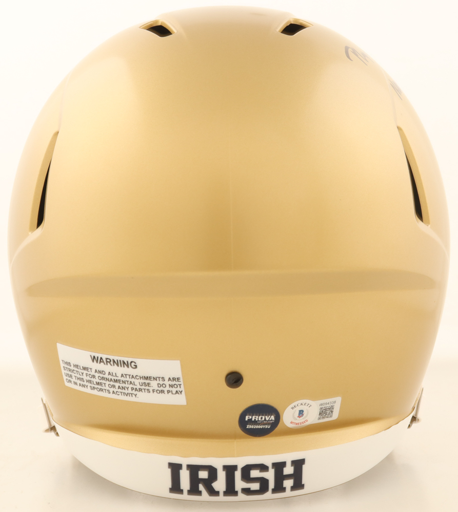Rudy Ruettiger Signed Notre Dame Fighting Irish Full-Size Speed Helmet Inscribed "Play Like a Champion Today / Never Quit!" (Beckett) at PristineAuction.com Rudy Ruettiger Signed Notre Dame Fighting Irish Full-Size Speed Helmet Inscribed "Play Like a Champion Today / Never Quit!" (Beckett) at PristineAuction.com