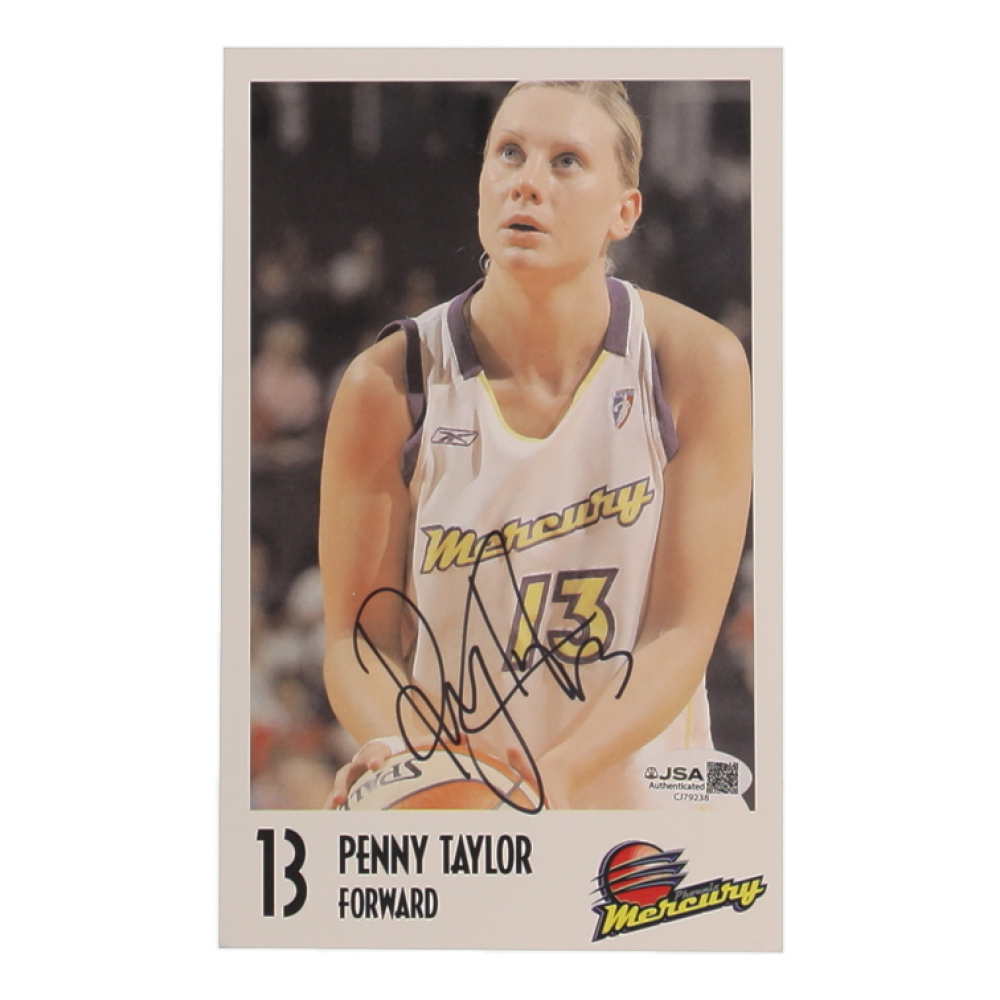 Penny Taylor Signed Mercury 5x8 Team Issue Autograph Card (JSA) at PristineAuction.com