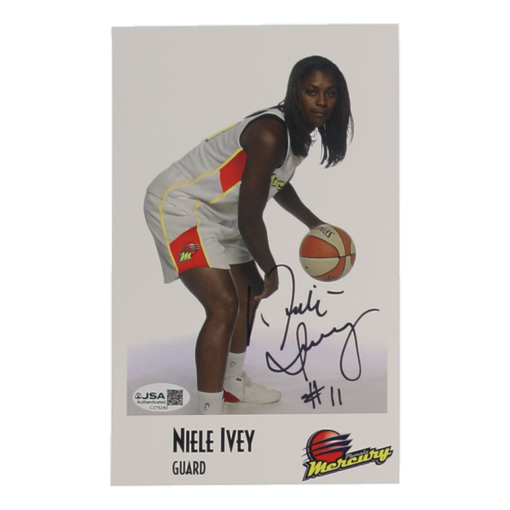 Niele Ivey Signed Mercury 5x8 Team Issue Autograph Card (JSA) at PristineAuction.com