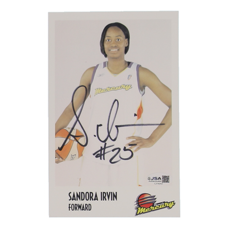 Sandora Irvin Signed Mercury 5x8 Team Issue Autograph Card (JSA) at PristineAuction.com Sandora Irvin Signed Mercury 5x8 Team Issue Autograph Card (JSA) at PristineAuction.com