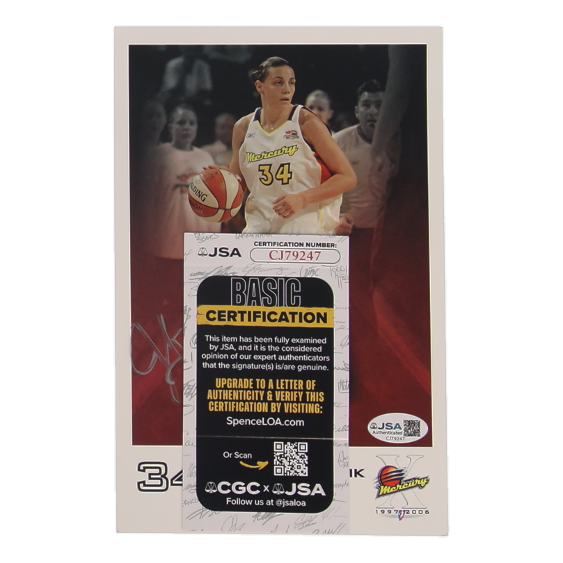 Jennifer Derevjanik Signed Mercury 5x8 Team Issue Autograph Card (JSA) at PristineAuction.com Jennifer Derevjanik Signed Mercury 5x8 Team Issue Autograph Card (JSA) at PristineAuction.com