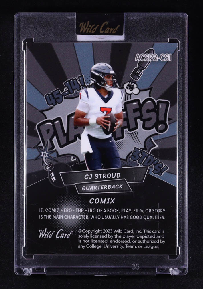 CJ Stroud 2023 Wild Card Alumination Comix #ACSP2-CS1 RC #11/15 at PristineAuction.com CJ Stroud 2023 Wild Card Alumination Comix #ACSP2-CS1 RC #11/15 at PristineAuction.com