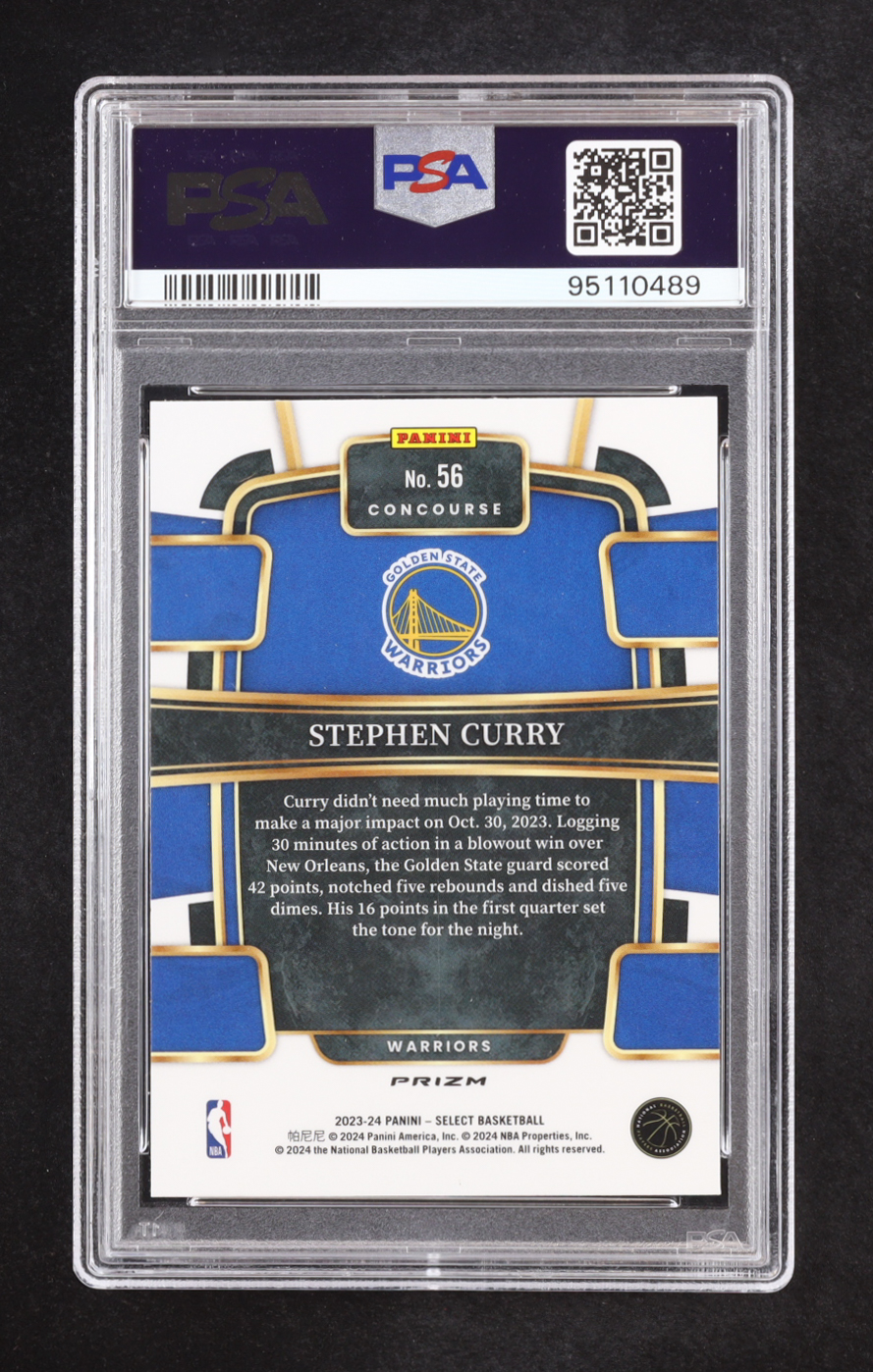 Stephen Curry 2023-24 Select Prizms Red Cracked Ice #56 (PSA 10) at PristineAuction.com Stephen Curry 2023-24 Select Prizms Red Cracked Ice #56 (PSA 10) at PristineAuction.com