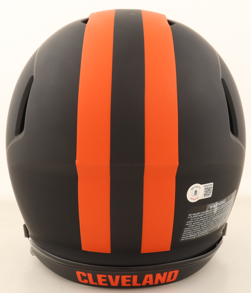 Baker Mayfield Signed Browns Full-Size Authentic On-Field Eclipse Alternate Speed Helmet (Beckett) at PristineAuction.com Baker Mayfield Signed Browns Full-Size Authentic On-Field Eclipse Alternate Speed Helmet (Beckett) at PristineAuction.com