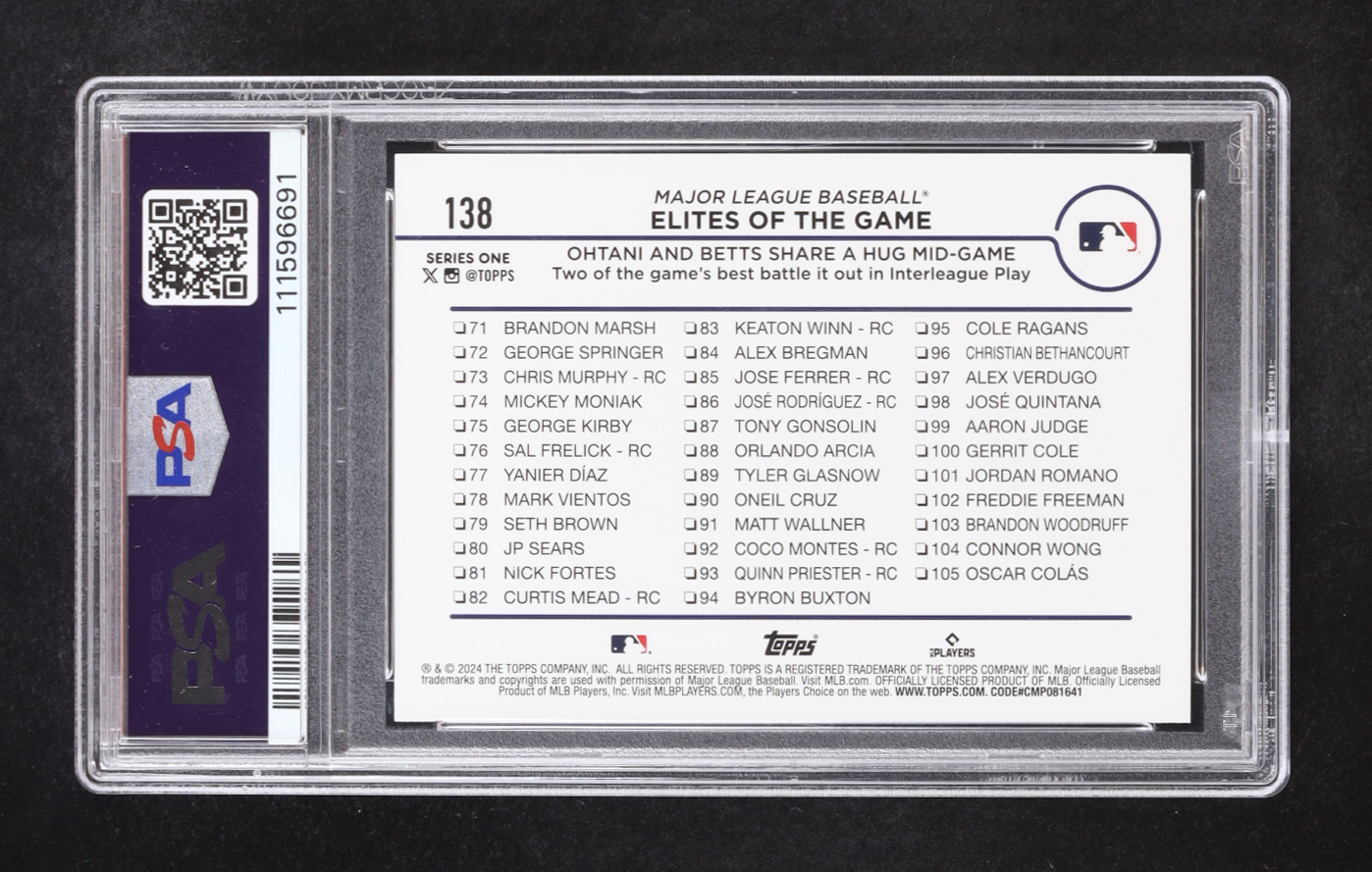 Mookie Betts / Shohei Ohtani 2024 Topps Easter Eggs #138 CL (PSA 10) at PristineAuction.com Mookie Betts / Shohei Ohtani 2024 Topps Easter Eggs #138 CL (PSA 10) at PristineAuction.com