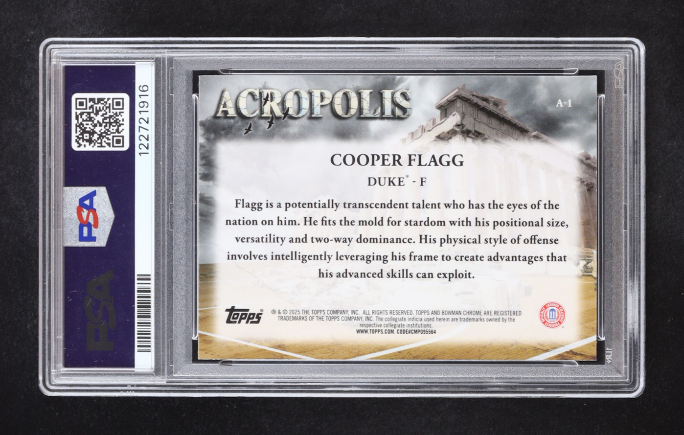 Cooper Flagg 2024-25 Bowman Chrome University Acropolis X-Fractors #A1 RC (PSA 10) at PristineAuction.com Cooper Flagg 2024-25 Bowman Chrome University Acropolis X-Fractors #A1 RC (PSA 10) at PristineAuction.com