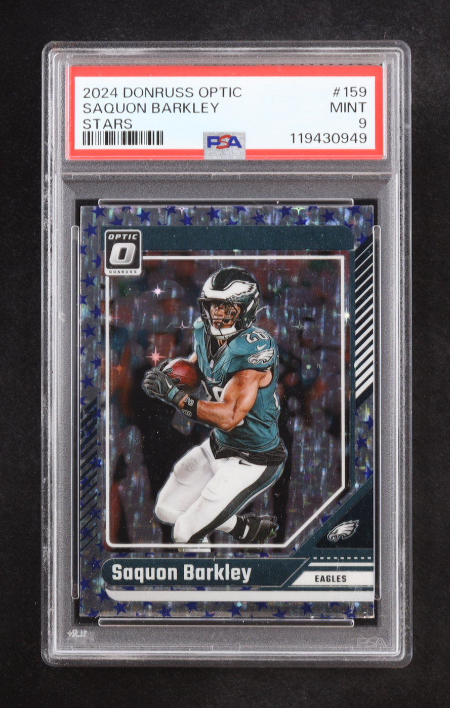 Saquon Barkley 2024 Donruss Optic Stars #159 (PSA 9) at PristineAuction.com Saquon Barkley 2024 Donruss Optic Stars #159 (PSA 9) at PristineAuction.com