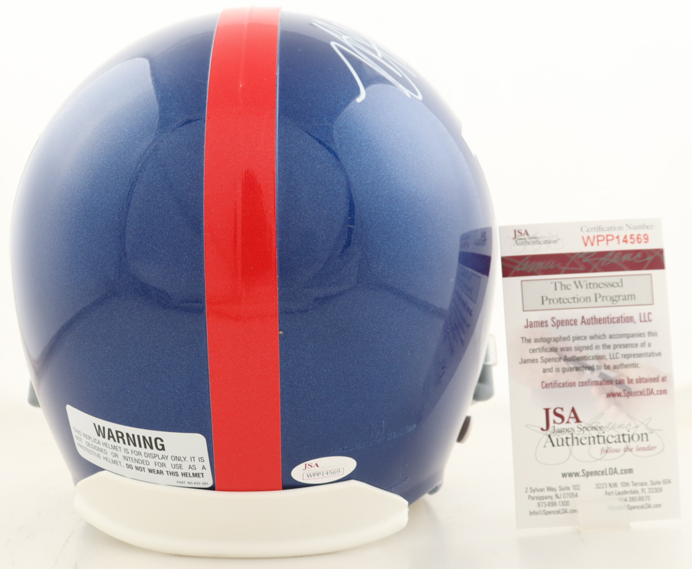 Michael Strahan Signed Giants Full-Size Helmet Inscribed "HOF 14" (JSA) at PristineAuction.com Michael Strahan Signed Giants Full-Size Helmet Inscribed "HOF 14" (JSA) at PristineAuction.com