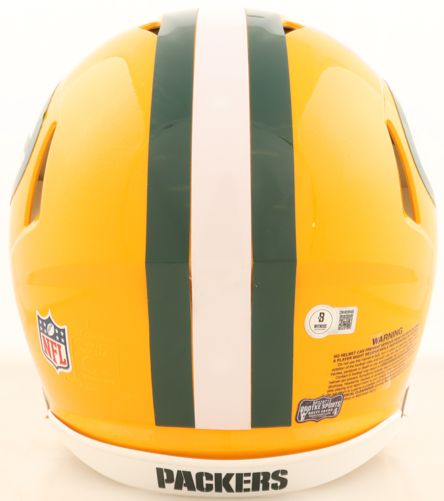 Brett Favre Signed Packers Full-Size Authentic On-Field Speed Helmet (Beckett) at PristineAuction.com Brett Favre Signed Packers Full-Size Authentic On-Field Speed Helmet (Beckett) at PristineAuction.com