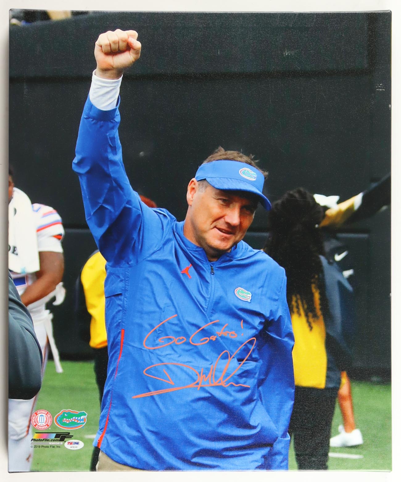 Dan Mullen Signed Florida Gators 20x20 Print on Canvas Inscribed "Go Gators!" (PSA) at PristineAuction.com Dan Mullen Signed Florida Gators 20x20 Print on Canvas Inscribed "Go Gators!" (PSA) at PristineAuction.com