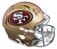 Christian McCaffrey & Brock Purdy Signed 49ers Full-Size Authentic On-Field Speed Helmet (Fanatics) at PristineAuction.com