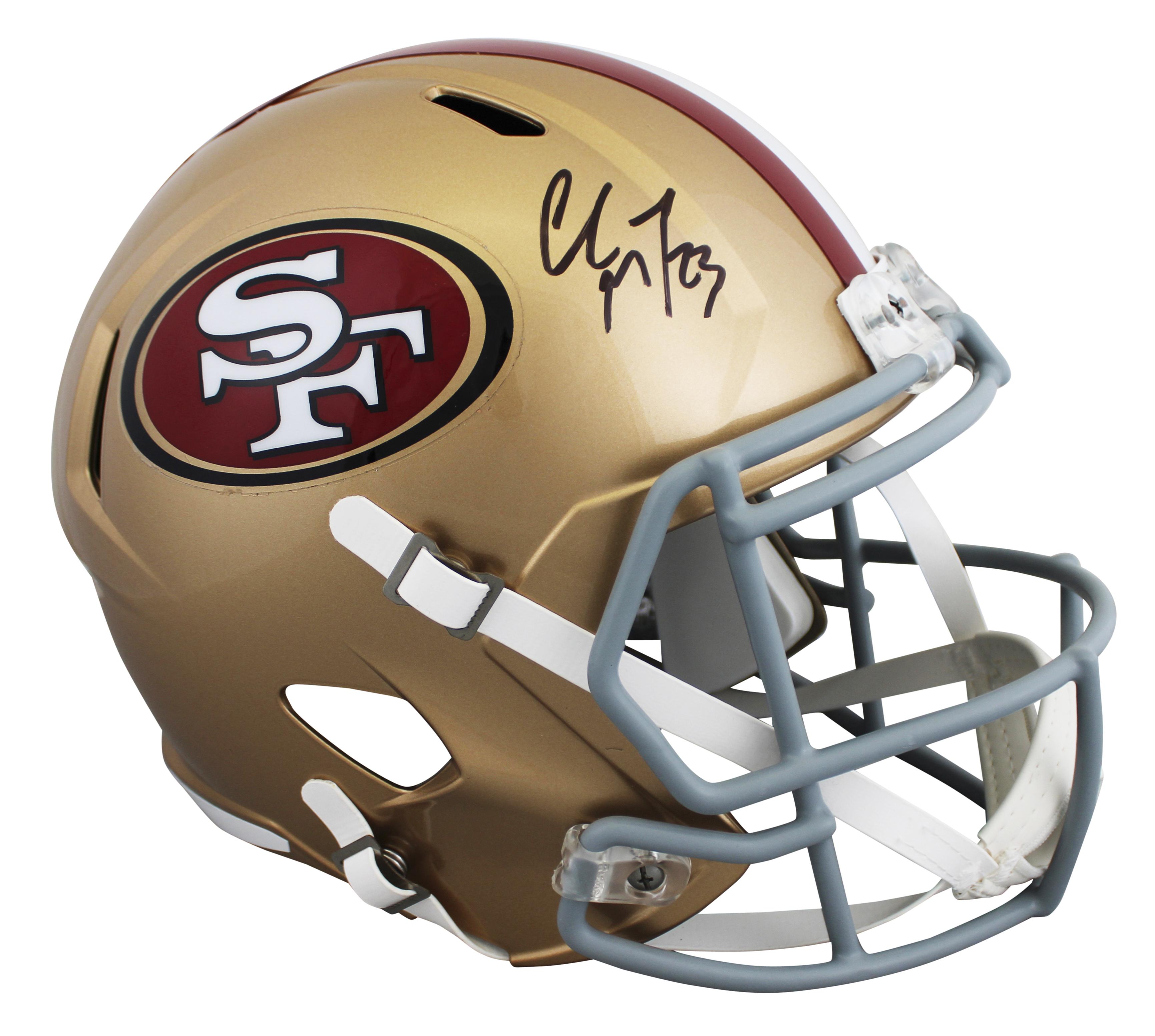 Christian McCaffrey Signed 49ers Full-Size Speed Helmet (Fanatics) at PristineAuction.com Christian McCaffrey Signed 49ers Full-Size Speed Helmet (Fanatics) at PristineAuction.com