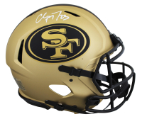 Christian McCaffrey Signed 49ers Full-Size Authentic On-Field Rave Alternate Speed Helmet (Fanatics) at PristineAuction.com