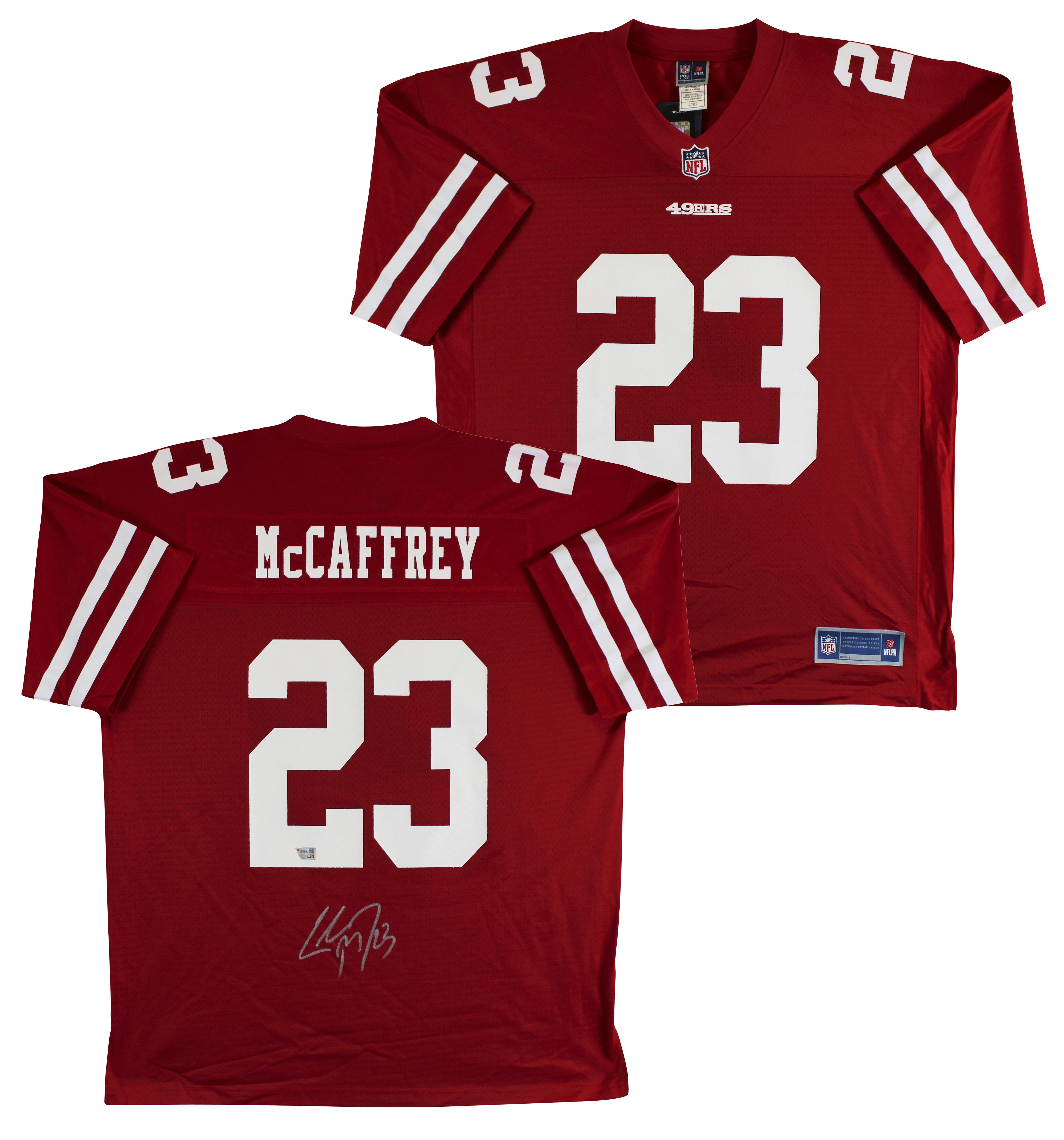 Christian McCaffrey Signed 49ers NFL Proline Authentic Jersey (Fanatics) at PristineAuction.com Christian McCaffrey Signed 49ers NFL Proline Authentic Jersey (Fanatics) at PristineAuction.com