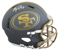 Christian McCaffrey Signed 49ers Full-Size Authentic On-Field Slate Alternate Speed Helmet (Fanatics) at PristineAuction.com