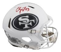 Christian McCaffrey Signed 49ers Full-Size Authentic On-Field Salute to Service Alternate Speed Helmet (Fanatics) at PristineAuction.com