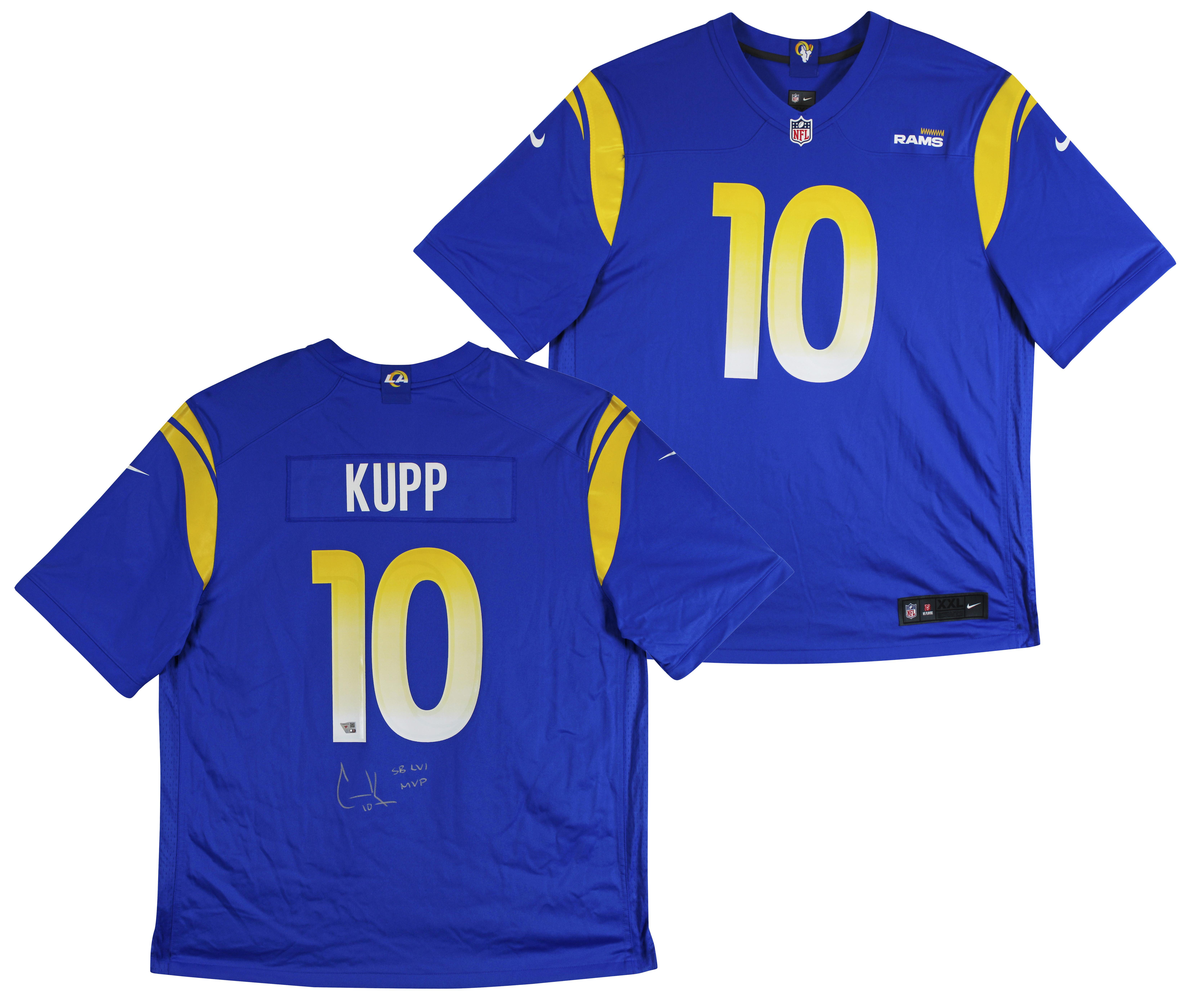 Cooper Kupp Signed Rams Nike Authentic Jersey Inscribed "SB MVP" (Fanatics) at PristineAuction.com Cooper Kupp Signed Rams Nike Authentic Jersey Inscribed "SB MVP" (Fanatics) at PristineAuction.com