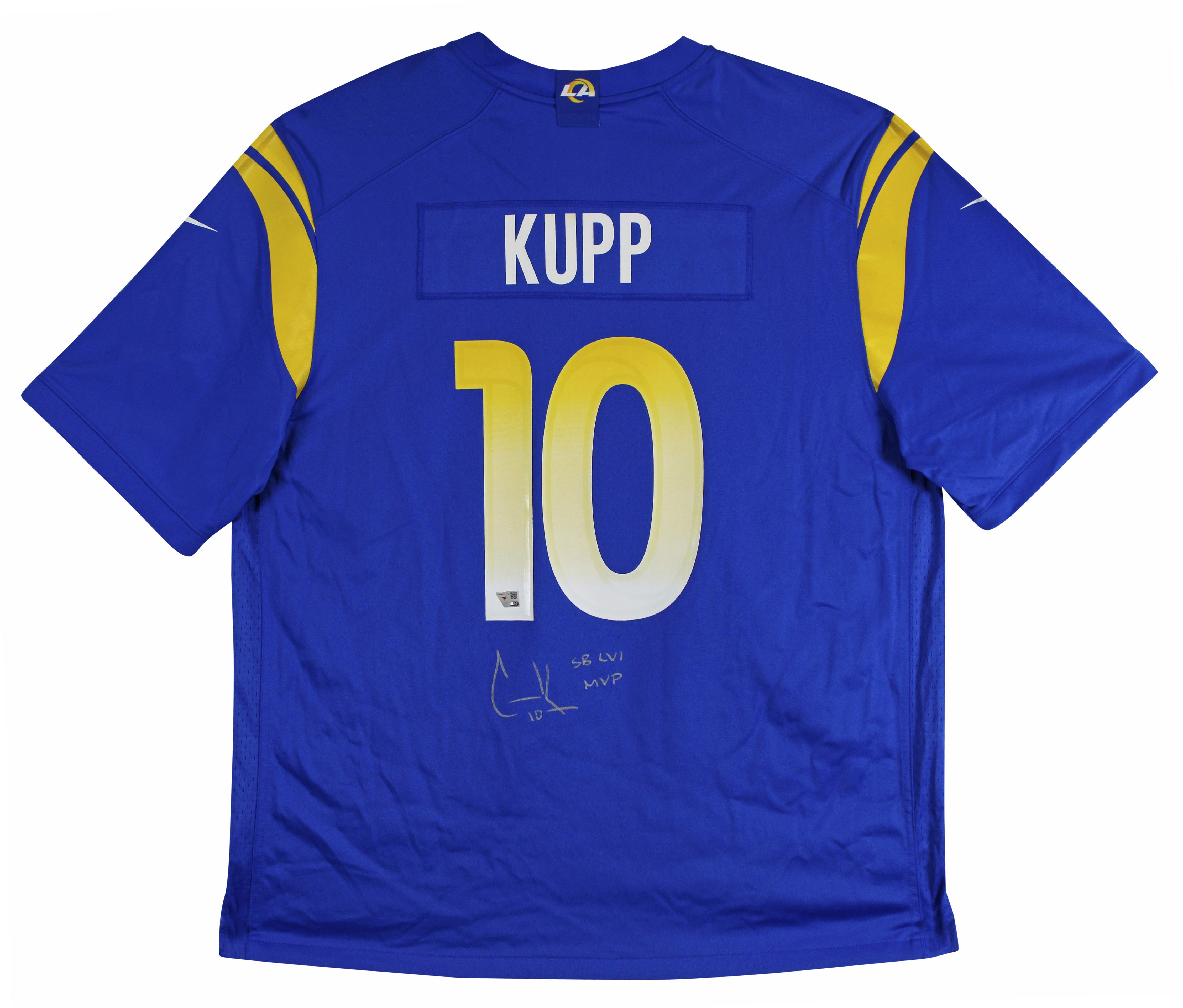 Cooper Kupp Signed Rams Nike Authentic Jersey Inscribed "SB MVP" (Fanatics) at PristineAuction.com Cooper Kupp Signed Rams Nike Authentic Jersey Inscribed "SB MVP" (Fanatics) at PristineAuction.com