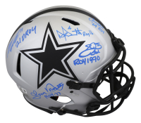 Cowboys Rookies of the Year Full-Size Authentic On-Field Rave Alternate Speed Helmet Signed & Inscribed By (5) with Emmitt Smith, Tony Dorsett, Micah Parsons, Dak Prescott & Calvin Hill (Beckett) at PristineAuction.com