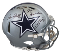 Roger Staubach, Tony Dorsett & Drew Pearson Signed Cowboys Full-Size Authentic On-Field Speed Helmet Inscribed "Original Triplets" (Beckett) at PristineAuction.com