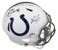 Edgerrin James & Eric Dickerson Signed Colts Full-Size Authentic On-Field Speed Helmet Inscribed "Colts Ring of Honor" (Beckett) at PristineAuction.com