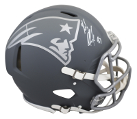 Rob Gronkowski Signed Patriots Full-Size Authentic On-Field Slate Alternate Speed Helmet (Beckett) at PristineAuction.com